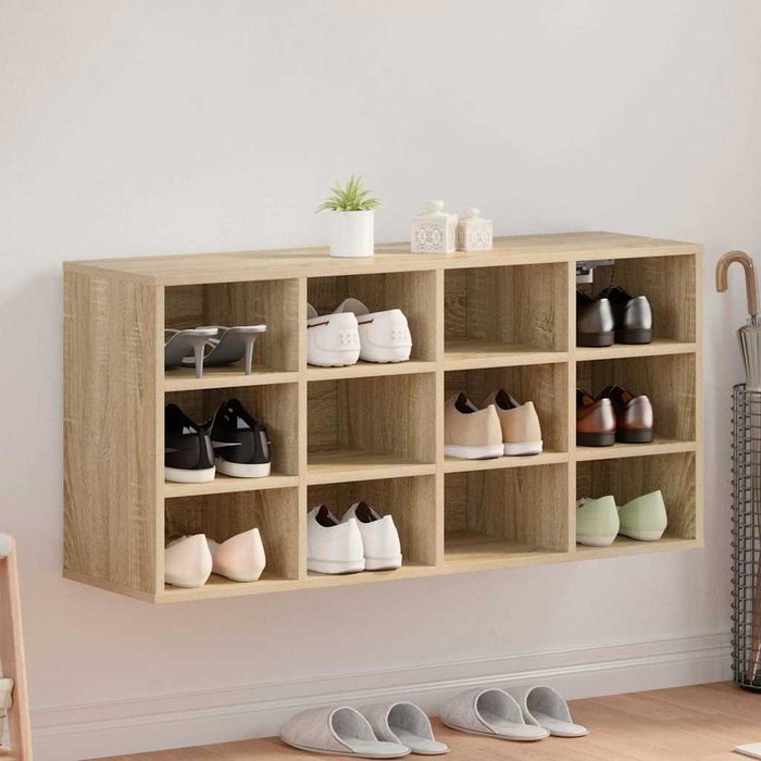 Zapatero con estante, roble sonoma, 103 x 30 x 51 cm