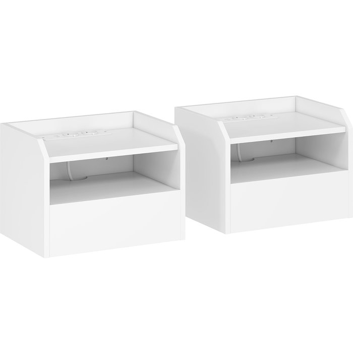 Mesitas de noche homcom melamina de madera blanco 40x29x29 cm 83d-101v90wt