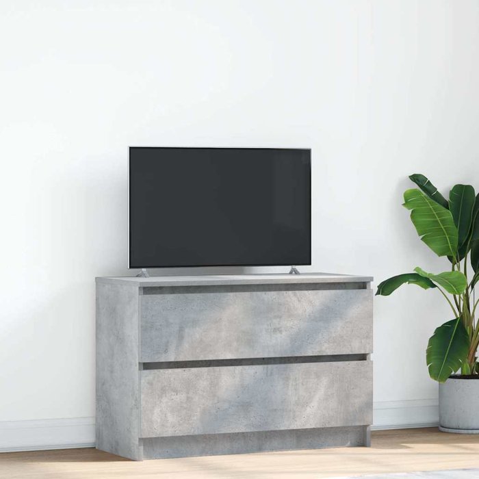 Mueble de tv gris hormigón 80x35x54 cm madera de ingeniería