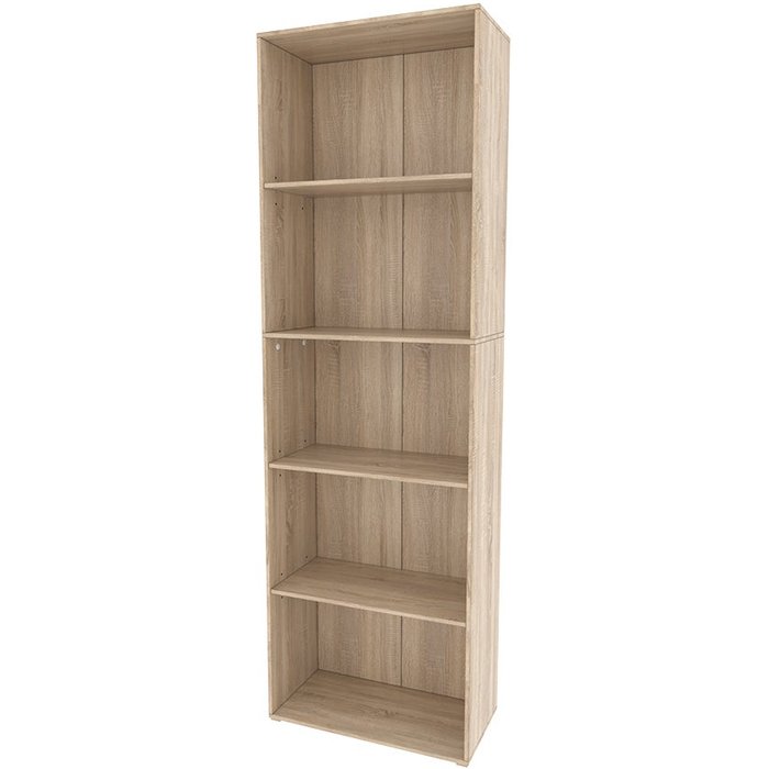 Vicco librería bob, sonoma, 60 x 190 cm con 5 compartimentos