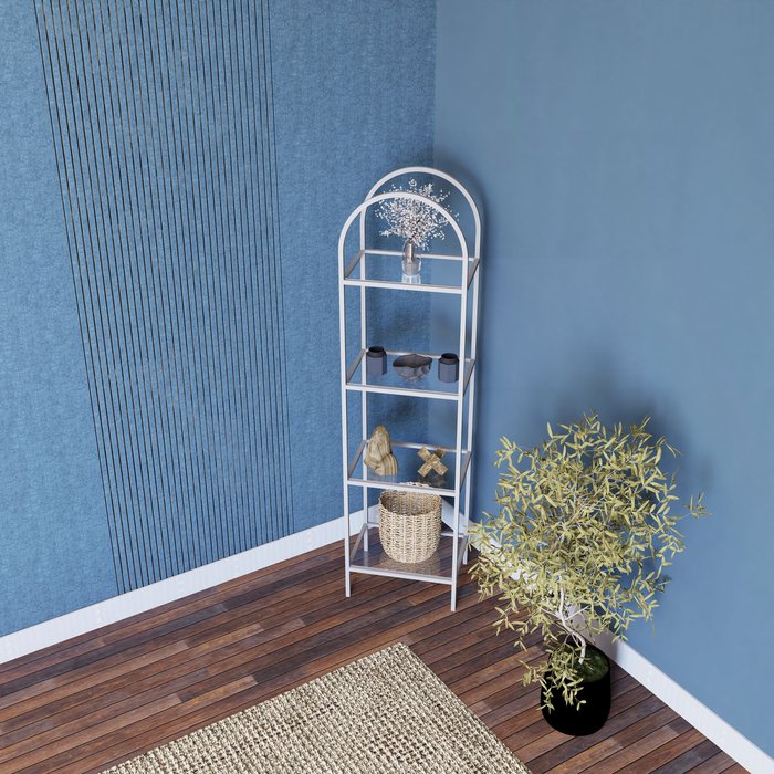 Librería – 40cm x 145cm x 30cm – blanco y ahumado – vidrio y metal