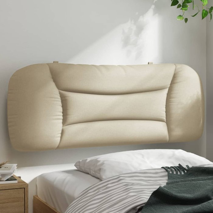 Cabecero de cama acolchado hvar tela crema 100 cm