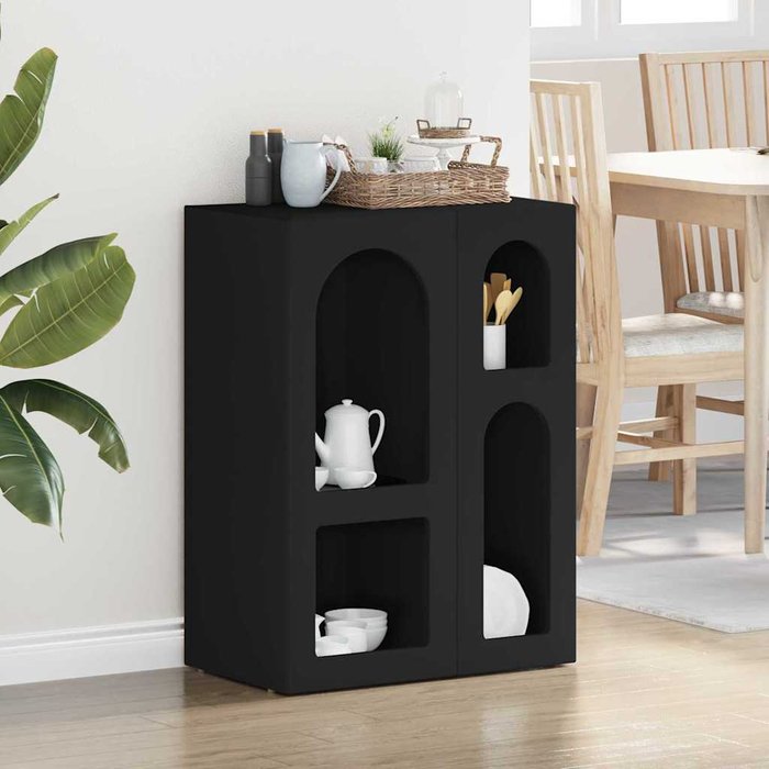 Maison exclusive - aparador negro 59 x 35 x 80.5 cm madera de ingeniería