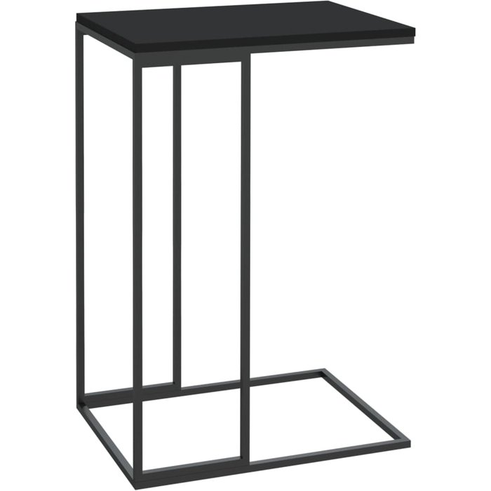 Mesa auxiliar de contrachapado negro 40x30x59 cm - comfortxl