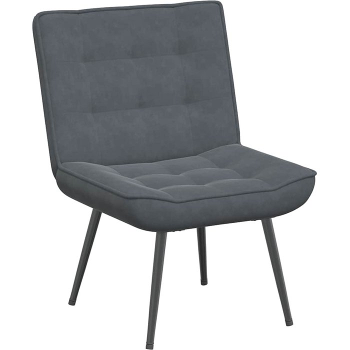 Sillón de relax | silla de relax terciopelo gris oscuro 64x74x84 cm cfw19047