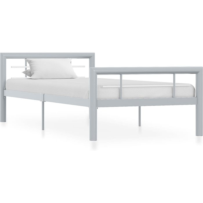 Maison exclusive - estructura de cama sin colchón metal gris y blanco 90x200 cm