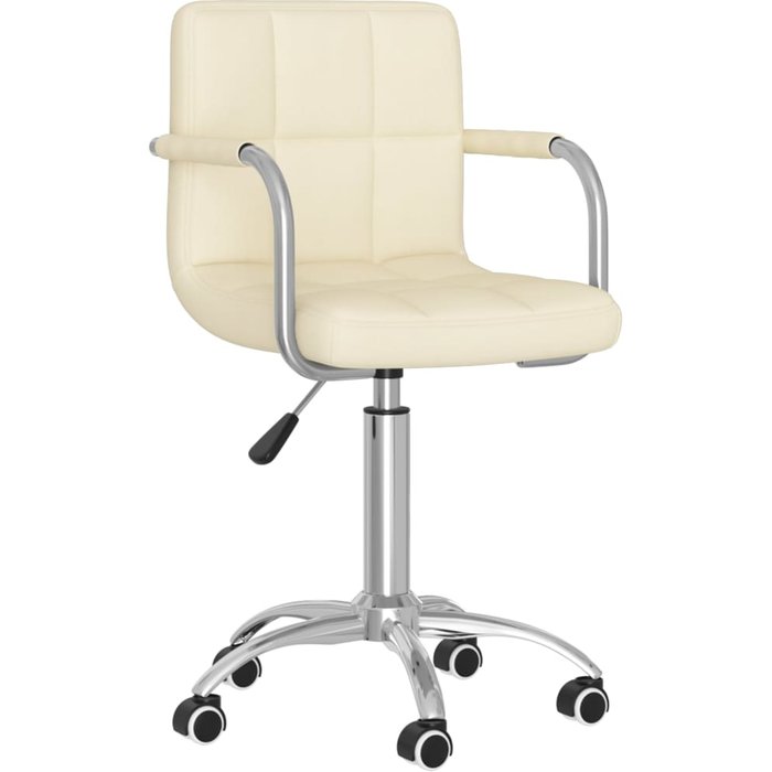 Silla de oficina/estudio giratoria de tela color crema 02_0024101