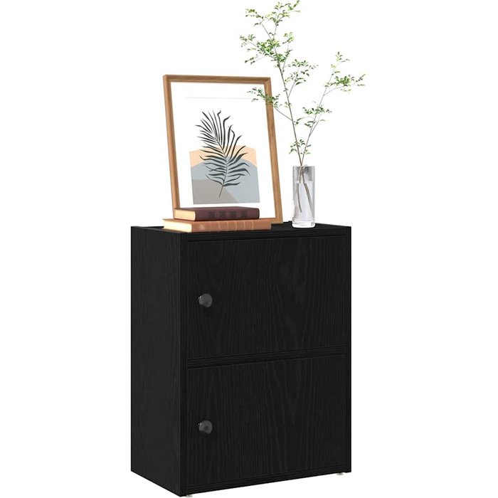 Maison exclusive - estantería de madera de ingeniería roble negro 40x24x52 cm