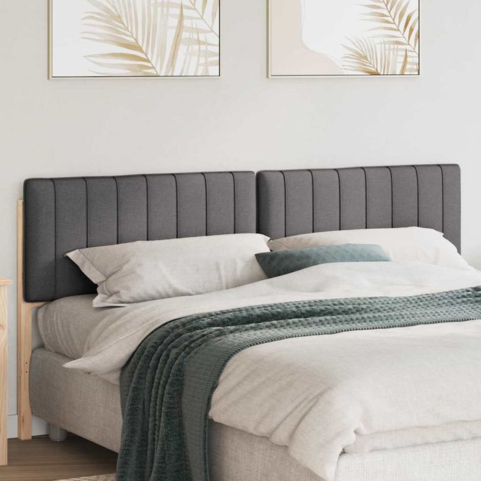 Cabecero tapizado con cabecera marrón y gris oscuro 180 cm vidaxl