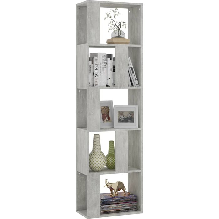 Estantería madera contrachapada gris hormigón 45x24x159cm – comfortxl
