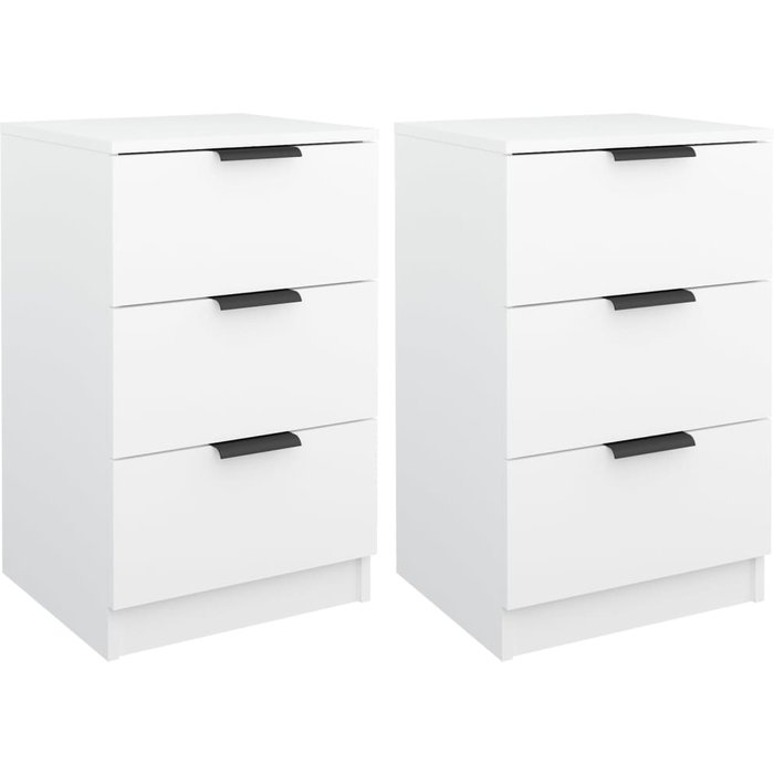 Mesitas de noche 2 uds blanco 40x36x65 cm