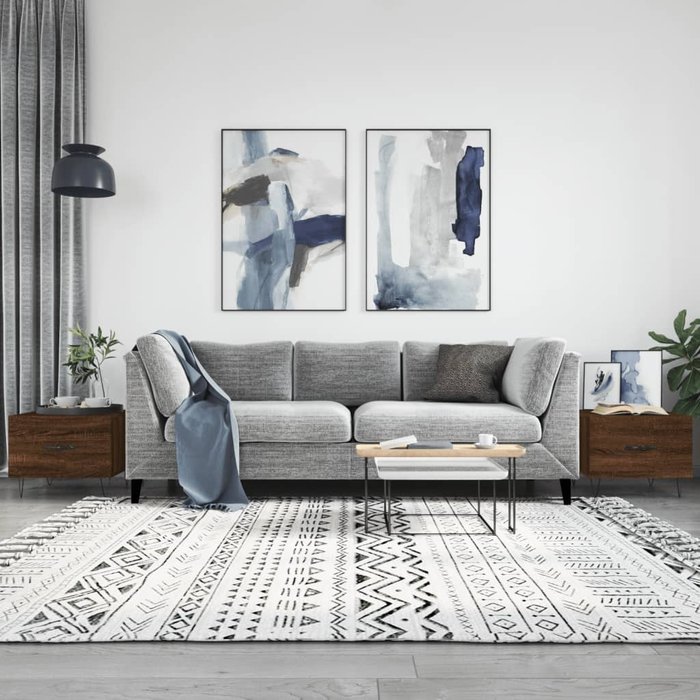 Vidaxl mesas de centro 2 uds madera ingeniería marrón roble 50x50x40cm