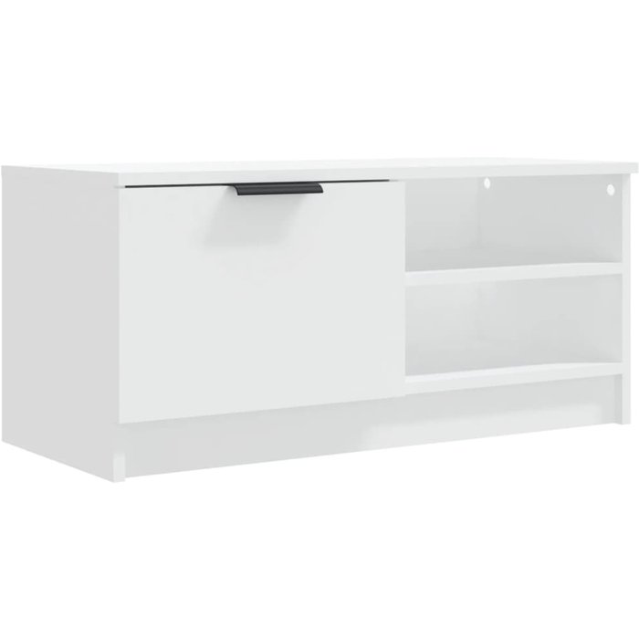 Mueble tv blanco 80x35x36,5 cm madera contrachapada