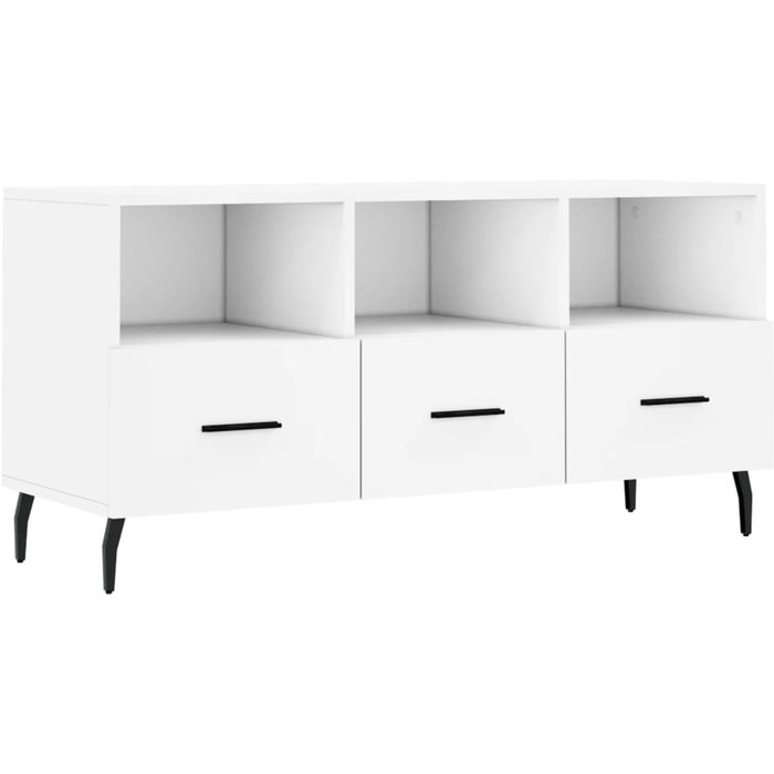 Mueble tv de madera compuesta blanca 102x36x50 cm - comfortxl