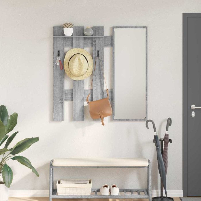 Perchero de pared, color gris sonoma, 100 x 10 x 100 cm