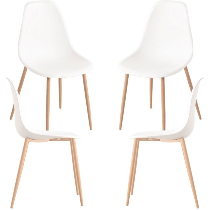 Regalos miguel - packs sillas comedor - pack 4 sillas mykle - blanco