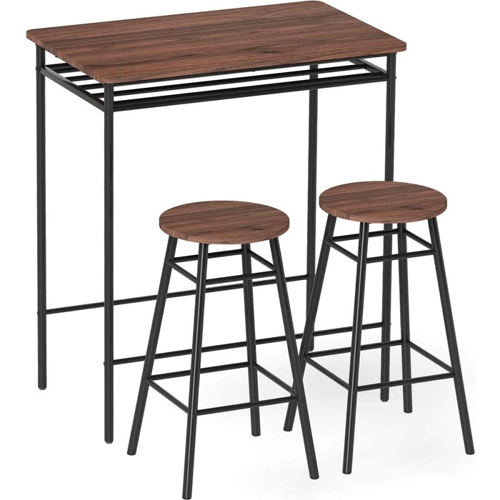 Muebles de bar homcom metal, mdf marrón 80x50x90.6 cm 83a-322v00bn