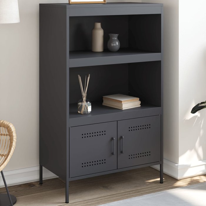 Aparador de acero gris antracita 68x39x113 cm vidaxl
