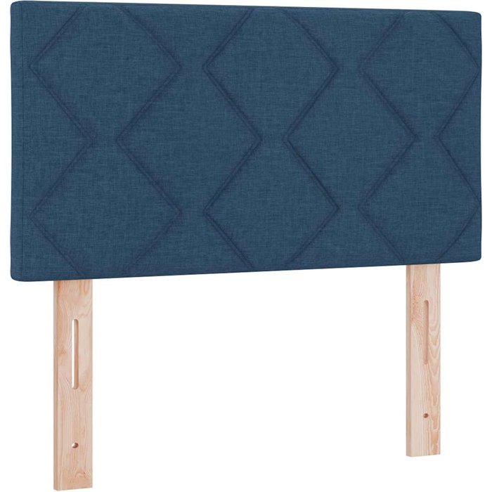 Cabecera led diseño de bloques de diamante azul 80 cm tela