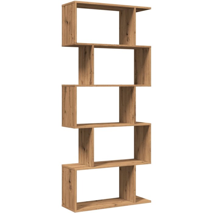 Librería divisora 5 niveles madera roble artisan 70x24x161 cm – comfortxl