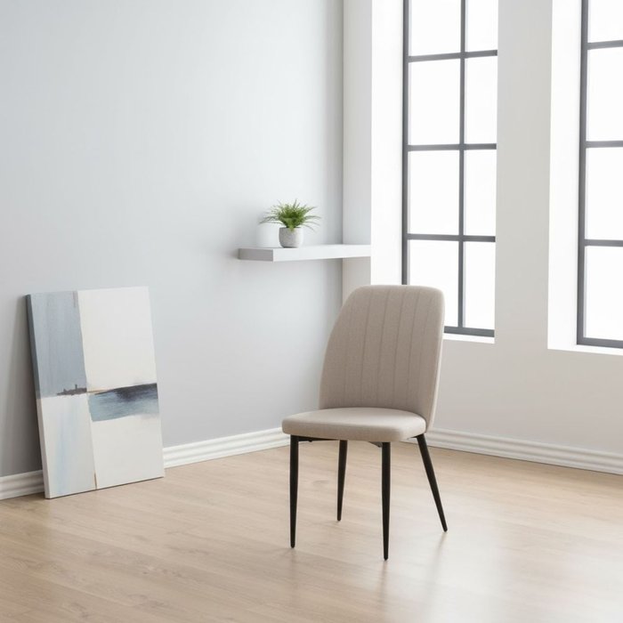 Silla de comedor rory deluxe beige 93x48x56 cm