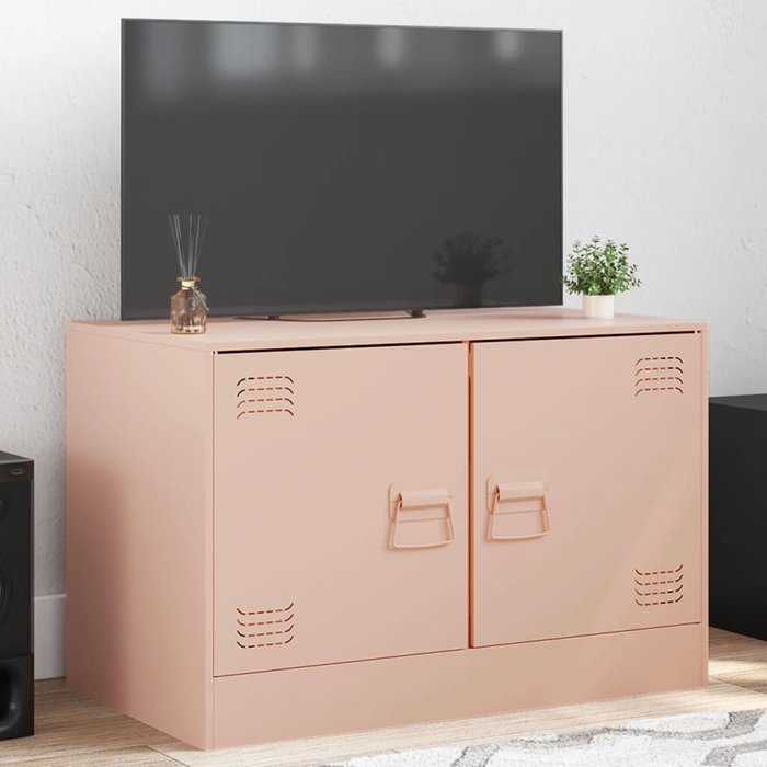 Mueble tv rosa 67x39x44 cm acero