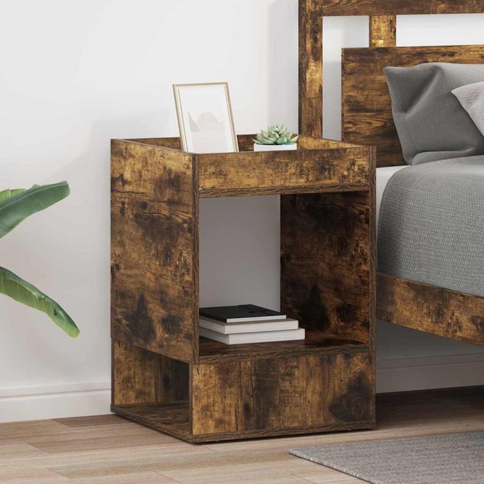 Mesita auxiliar, 2 piezas, roble ahumado, 40 x 40 x 56 cm