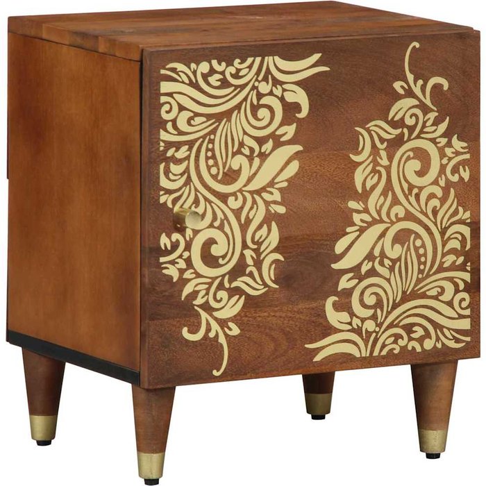 Mesita de noche con puerta, color miel, 40 x 33 x 46 cm