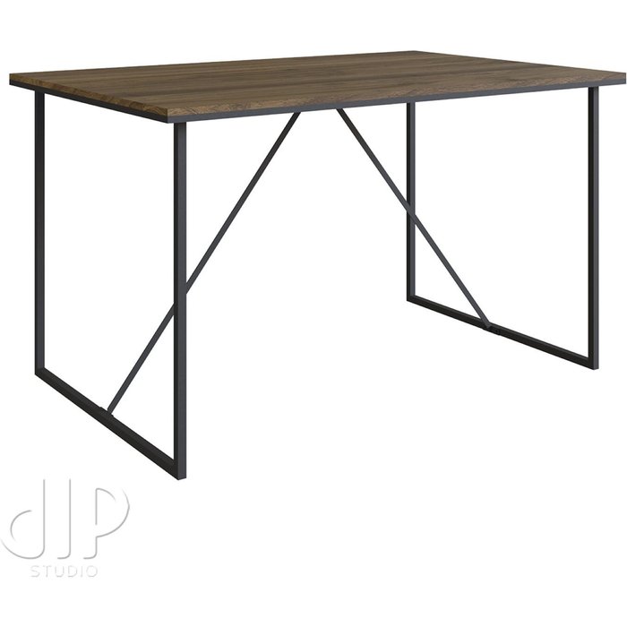 Mesa escritorio diseño moderno negro/roble 75x135x72 cm