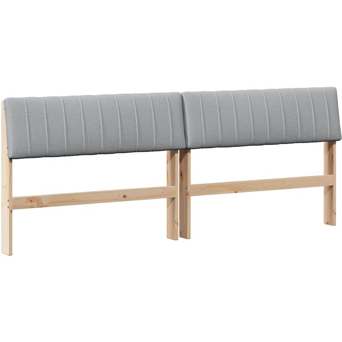 Cabecero cama - mueble cabecero tapizado gris claro 200 cm madera de pino macizo