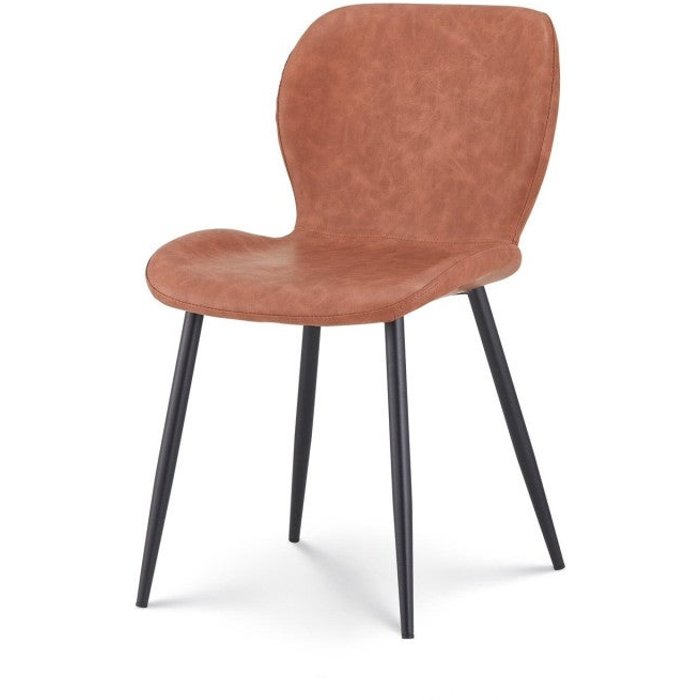 Conjunto de 2 sillas de comedor ninalou en imitación marrón