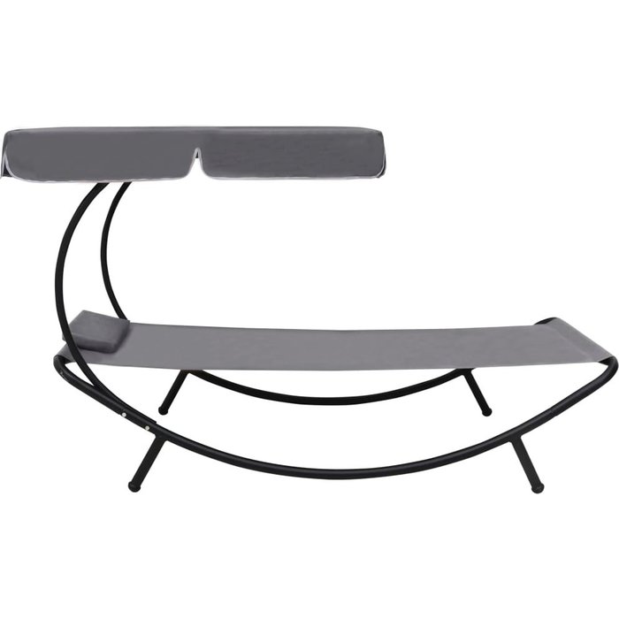 Tumbona | letto singolo de exterior con dosel y almohada gris cfw52118
