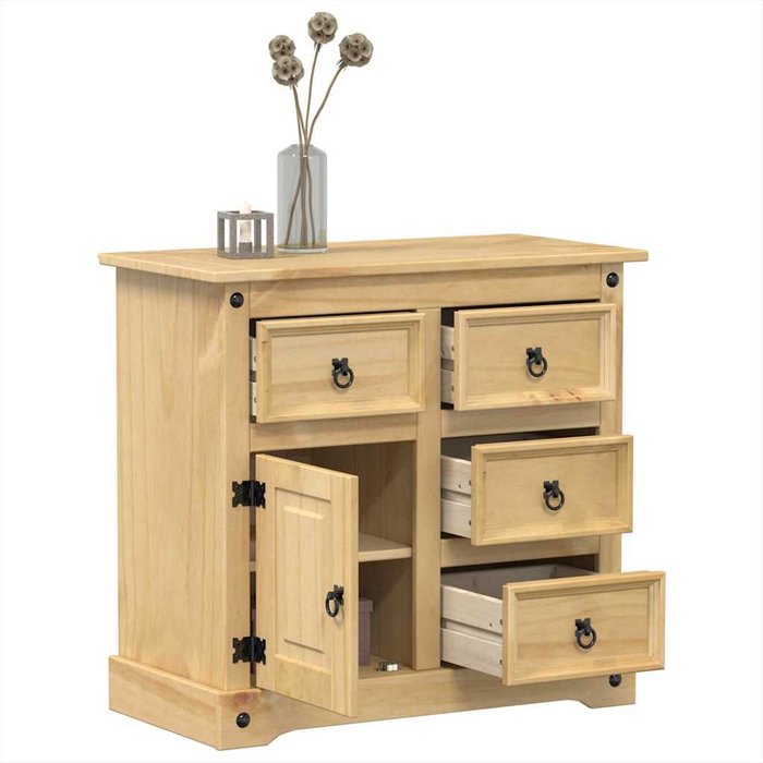Vidaxl aparador corona madera maciza de pino 80x40x75 cm