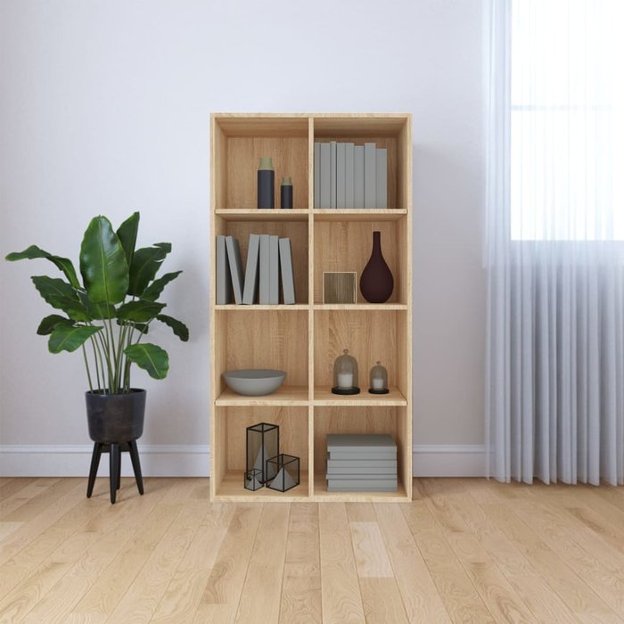 Librería/aparador roble sonoma 66 x 30 x 130 cm aglomerado