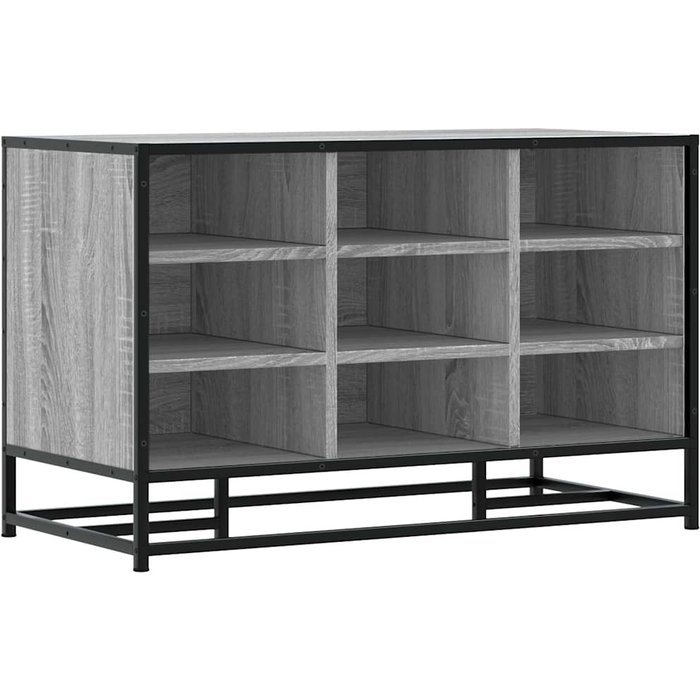 Banco zapatero madera de ingeniería gris sonoma 84x40x53,5 cm - comfortxl