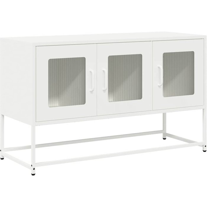 Mueble para tv acero laminado en frío blanco 100,5x39x60,5 cm - comfortxl