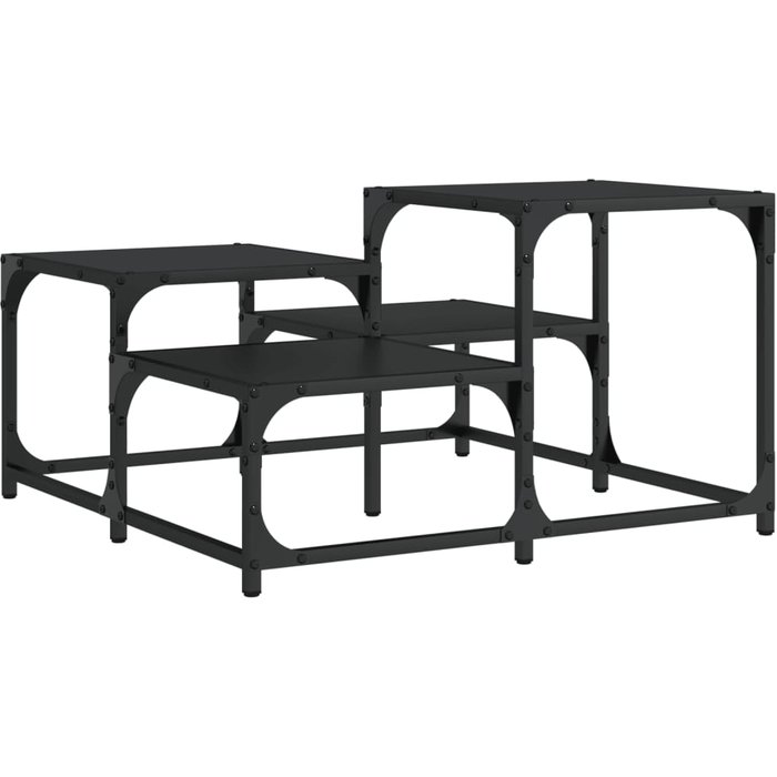 Mesa de centro madera de ingeniería negro 68x68x40 cm - comfortxl