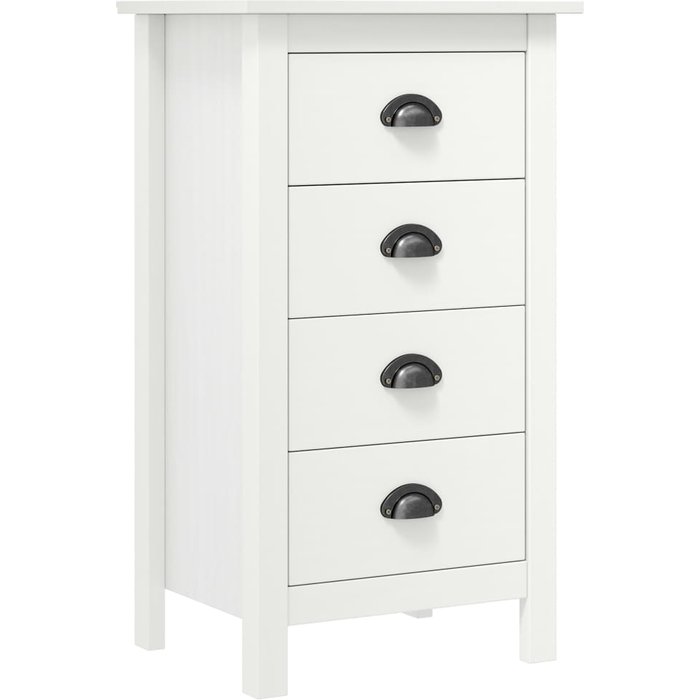 Aparador hill blanco 46x35x80 cm madera maciza de pino