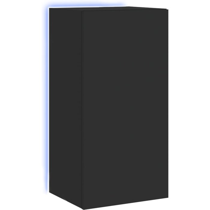 Mueble de tv de pared con luces led negro 40,5x35x80 cm - comfortxl