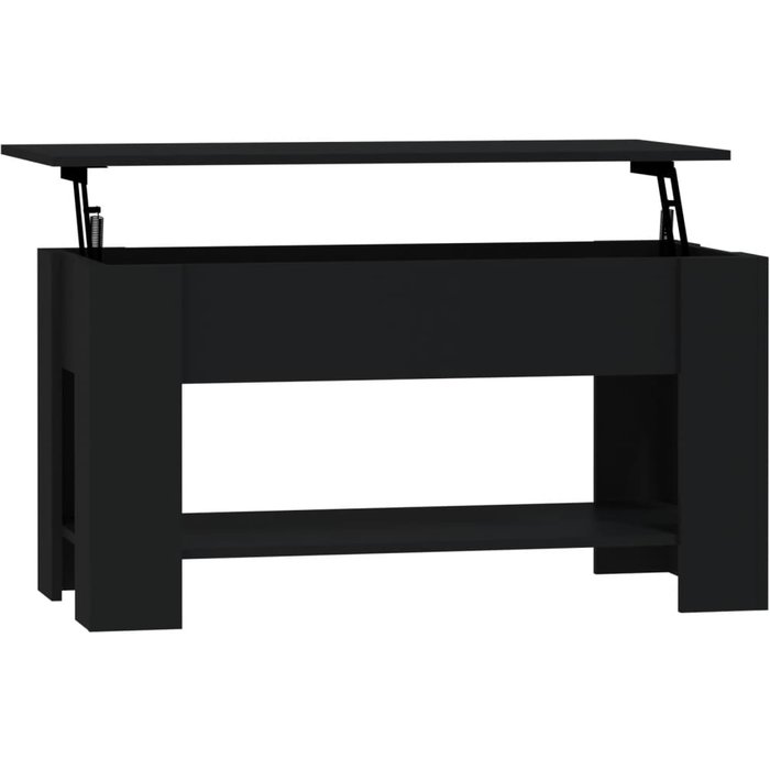 Mesa de centro madera de ingeniería negro 101x49x52 cm