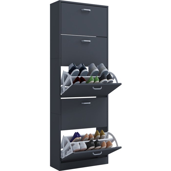 Vcm armario de zapatos sipos antracita h. 170 x b. 59 x t. 22 cm