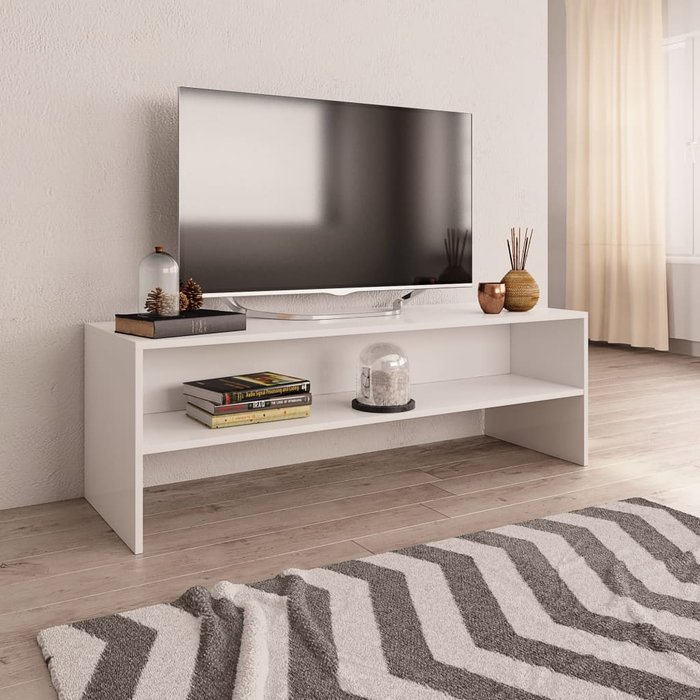 Mueble para tv madera contrachapada blanco 120x40x40 cm - comfortxl