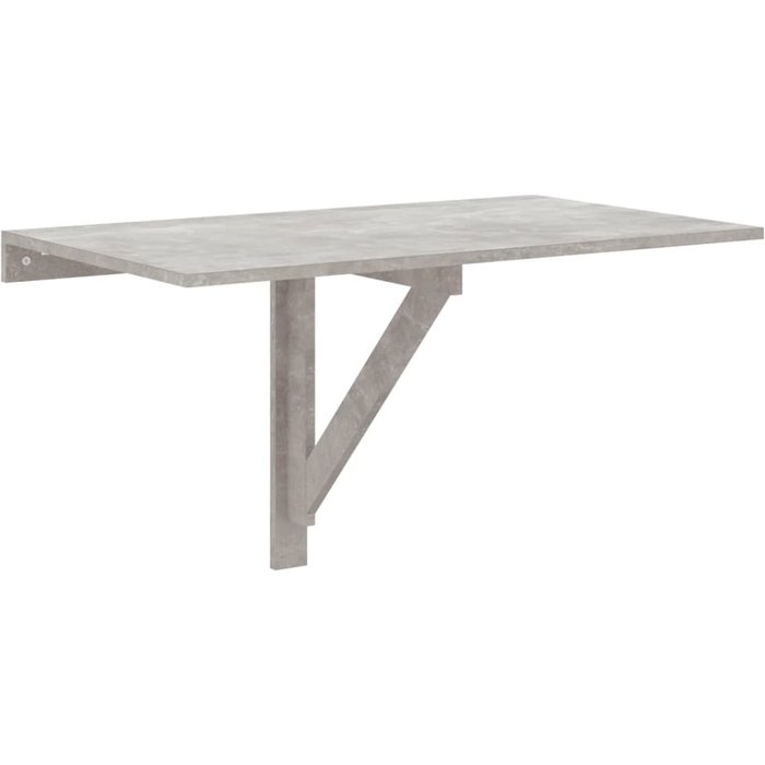 Mesa de pared plegable de contrachapado gris hormigón 100x60x56 cm