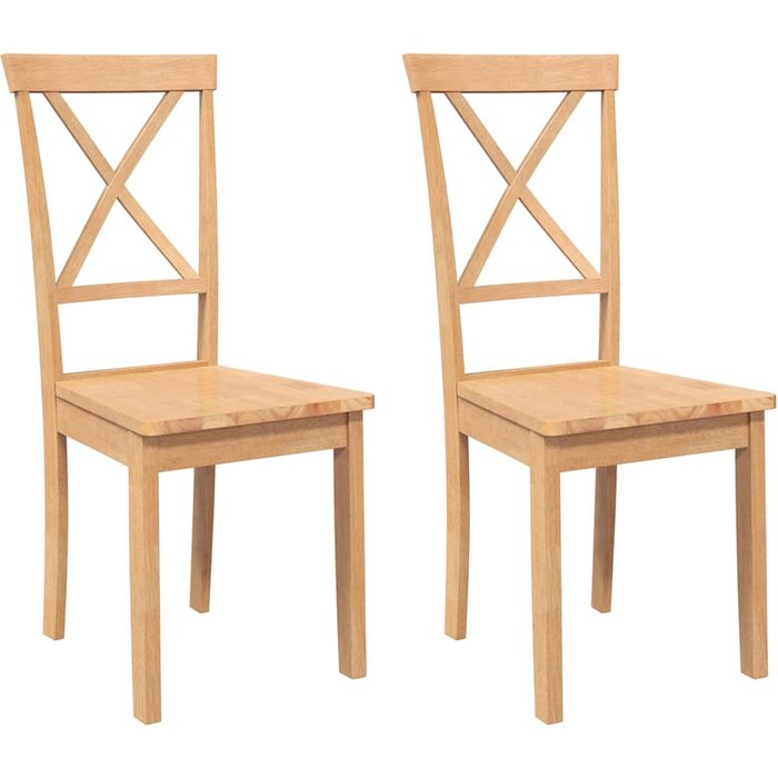 Sillas de comedor 2 unidades madera maciza de caucho v0919 unico / marrón