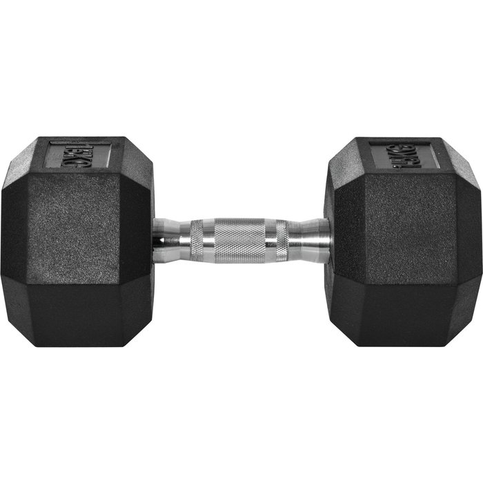 Mancuernas con mangos moleteados, de hierro fundido, 1 x 15 kg, unisex.