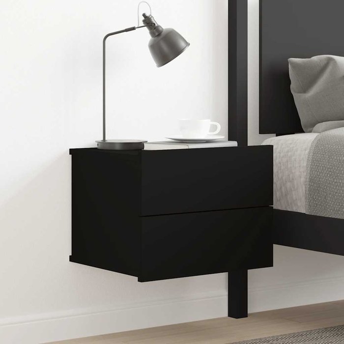Maison exclusive - mesita de noche madera contrachapada negro 40x30x30 cm