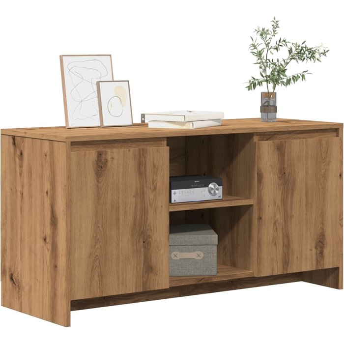 Mueble de tv madera ingeniería roble artesanal 102x37,5x52,5cm