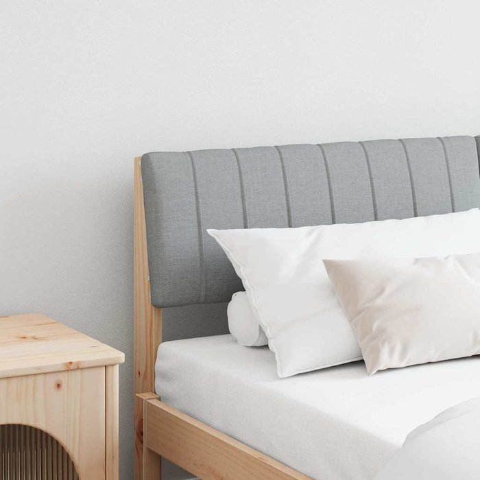 Maison exclusive - cabecero tapizado gris claro 160 cm madera de pino macizo