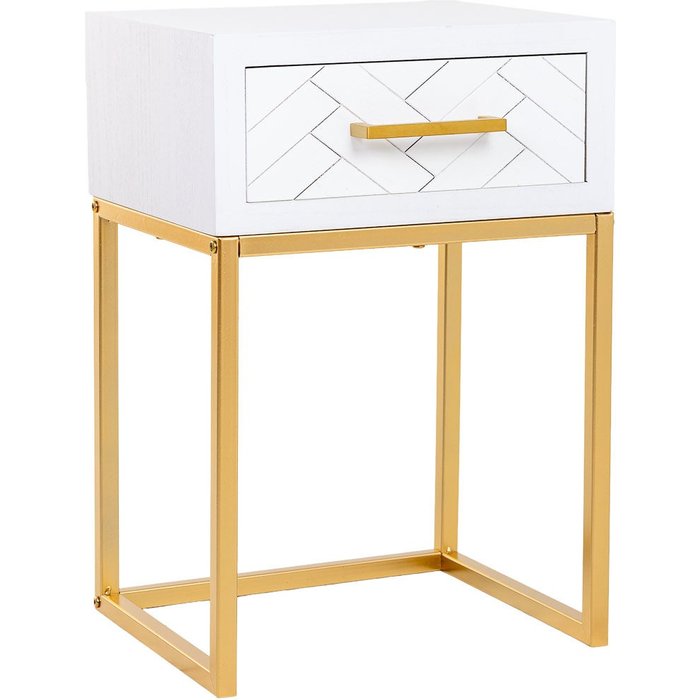 Mesita 1 cajón madera y metal 40x36x60