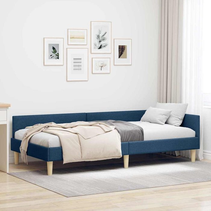 Estructura de cama en esquina otro manual azul 100 x 200 cm